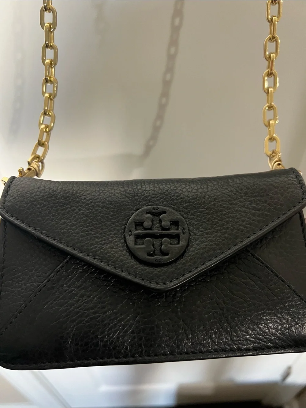 Tory Burch Navy Leather Crossbody with Gold Chain